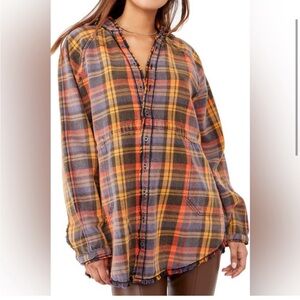 Free people oversized plaid top